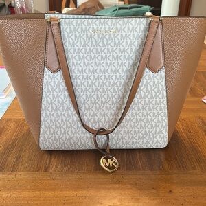 Michael Kors Brown and Cream Tote Bag